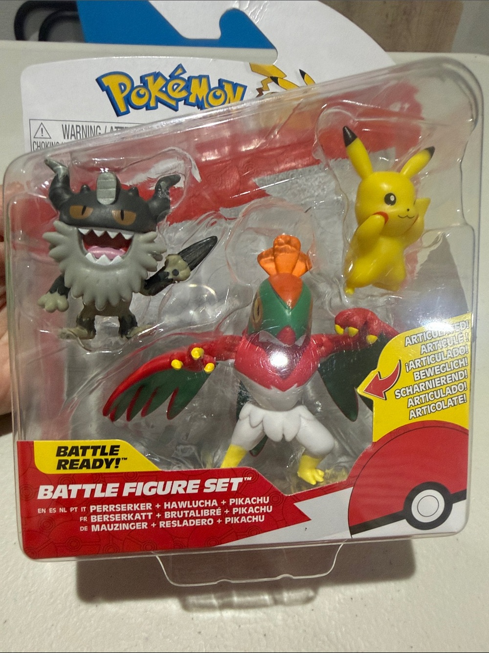 Pokémon Battle Figure Set - Pikachu, Hawlucha & Perrserker